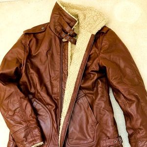 Wooly brown Davis Leather Jacket